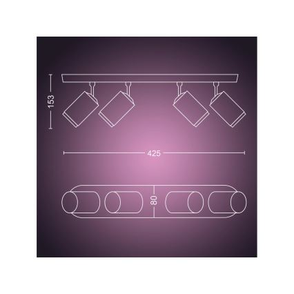 Philips - Светильник точечный светодиодный RGBW с диммером Hue FUGATO 4xGU10/4,2W/230V 2000-6500K черный