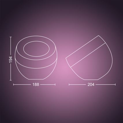 Philips - Світлодіодна RGB настільна лампа Hue IRIS з регулюванням яскравості LED/8,2W/230V 2000-6500K чорна