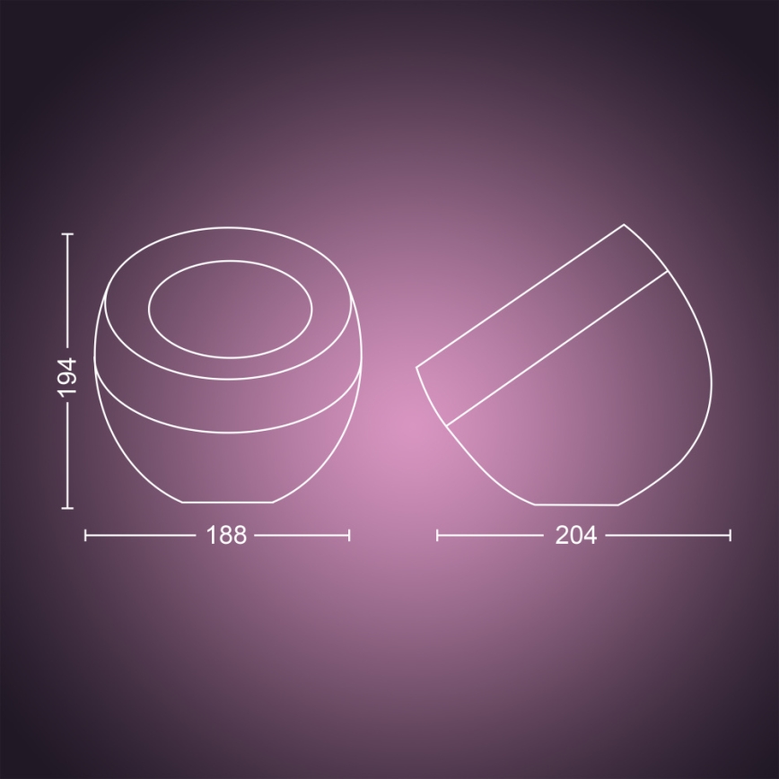 Philips - Світлодіодна RGB настільна лампа Hue IRIS з регулюванням яскравості LED/8,2W/230V 2000-6500K чорна