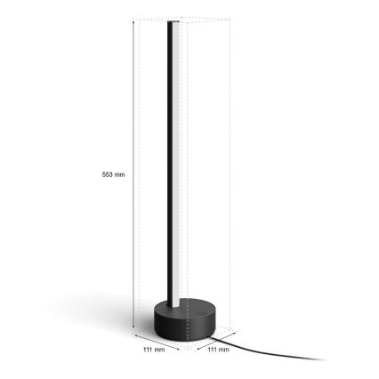 Philips - Світлодіодна RGB настільна лампа Hue SIGNE з регулюванням яскравості LED/12W/230V 2000-6500K чорна