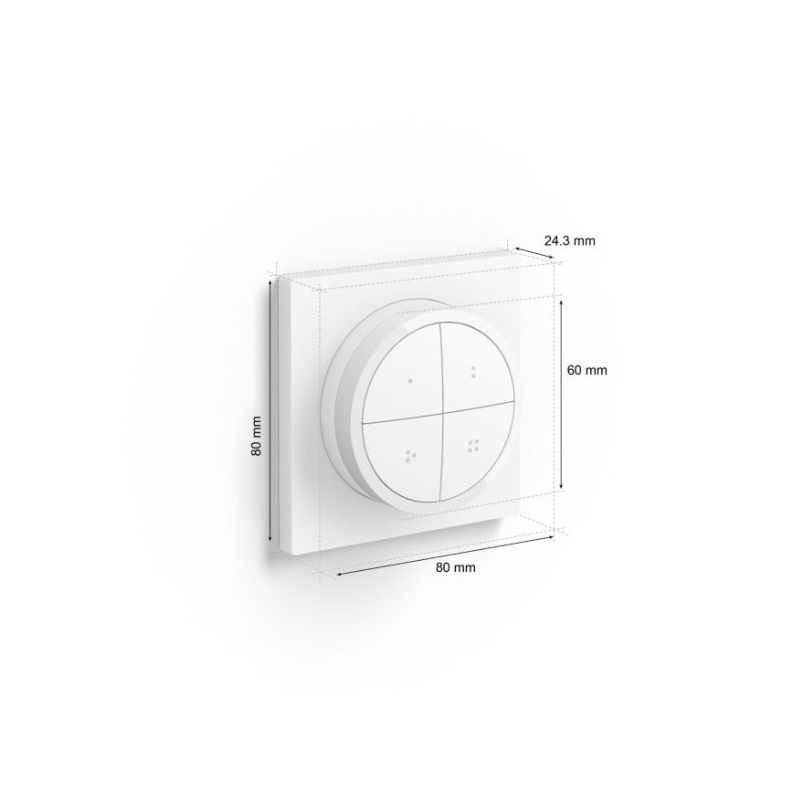 Philips - Пульт дистанційного керування з вимикачем Hue TAP 1xCR2032 білий