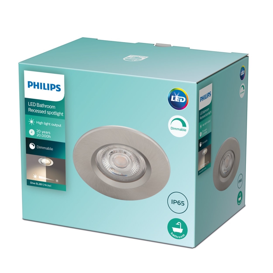 Philips - LED Димерний світильник для ванної кімнати LED/5W/230V 2700K IP65