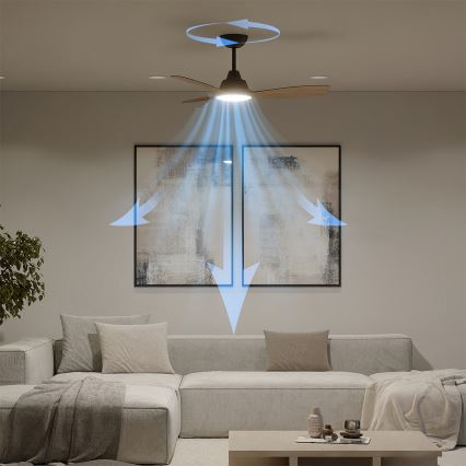 Philips - LED диммируемый потолочный вентилятор OLAS LED/24W/230V, диаметр 106 см, черный/коричневый + пульт дистанционного управления