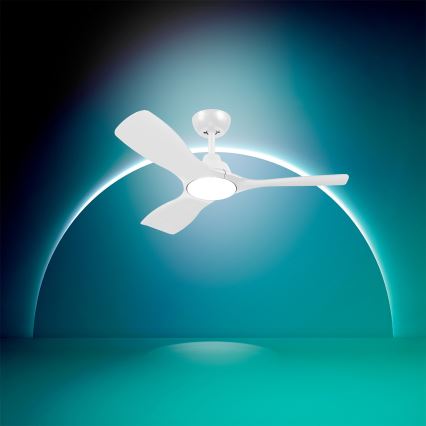 Philips - диммируемый потолочный вентилятор OLAS LED/24W/230V, диаметр 106 см, белый + пульт дистанционного управления