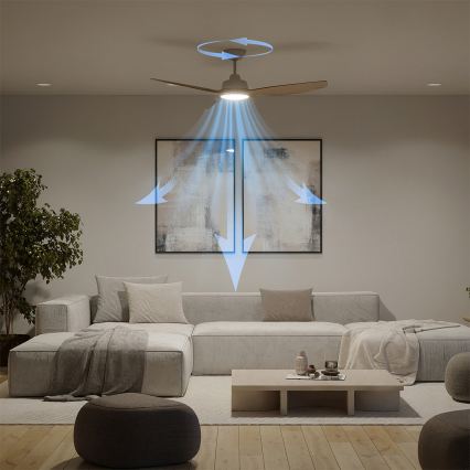 Philips - LED диммируемый потолочный вентилятор OLAS LED/24W/230V диаметр 132 см белый/коричневый + пульт дистанционного управления