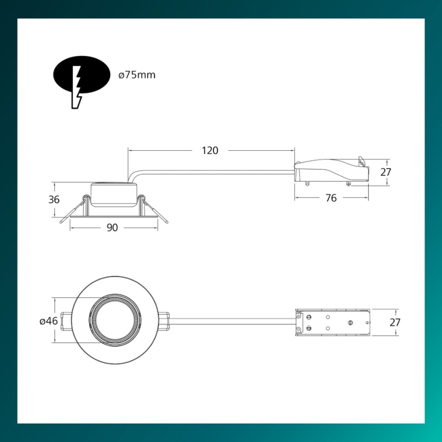 Philips - диммируемый светодиодный встраиваемый потолочный светильник CILANTRO LED/5W/230V 2700K белый