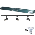Philips - LED димований точковий світильник у трековій системі EASYLINK 3xGU10/7W/230V 1m чорний