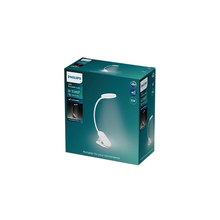 Philips - LED лампа з затискачем та регулюванням яскравості LED/5W/5V CRI 90