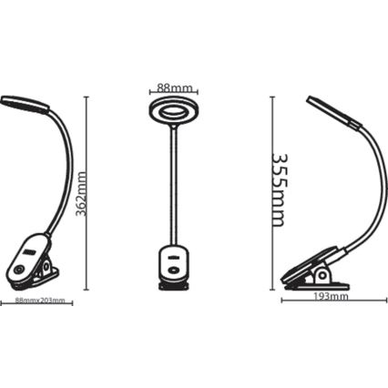 Philips - LED лампа з затискачем та регулюванням яскравості LED/5W/5V CRI 90