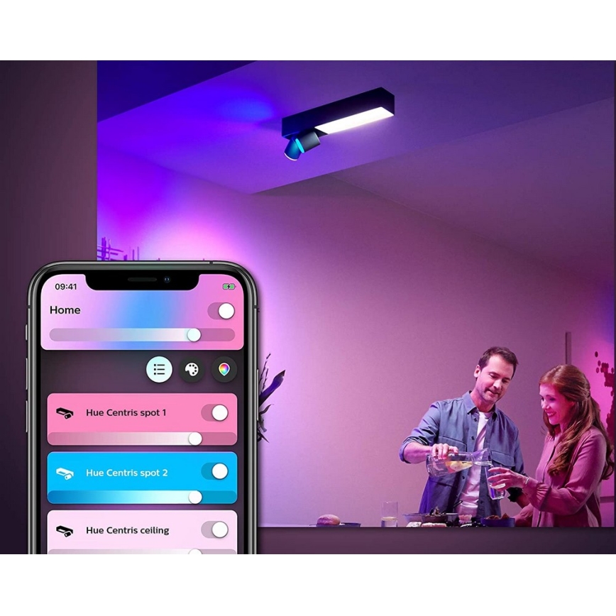 Philips - LED RGBW Точковий світильник з регулюванням яскравості Hue CENTRIS LED/11W/230V + 2xGU10/5,7W