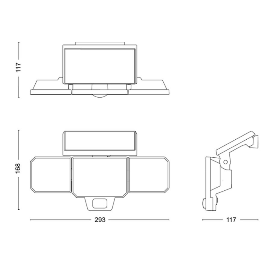 Philips -  LED Настінний прожектор з датчиком на сонячній батареї NYSIL 3xLED/8,7W/3,7V IP65