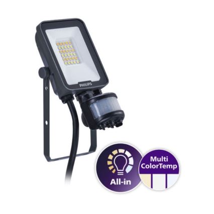 Philips - світлодіодний прожектор з датчиком руху та сутінків LEDINAIRE ALL-IN LED/10W/230V 3000/4000/6500K IP65