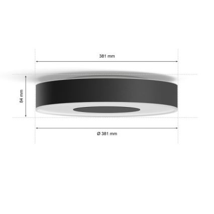 Philips - RGB LED диммируемый потолочный светильник Hue INFUSE LED/33,5W/230V 2000-6500K, диаметр 381 мм, черный