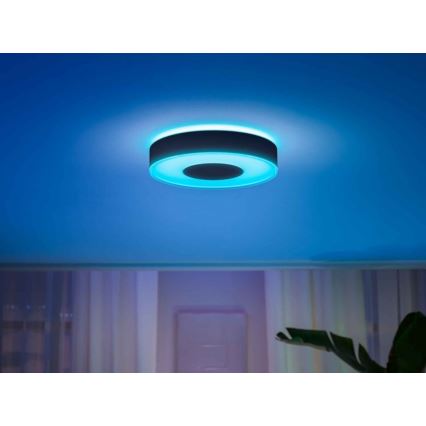 Philips - LED RGB диммируемый потолочный светильник Hue INFUSE, 52,5 Вт/230 В, 2000–6500 K, диаметр 425 мм, черный
