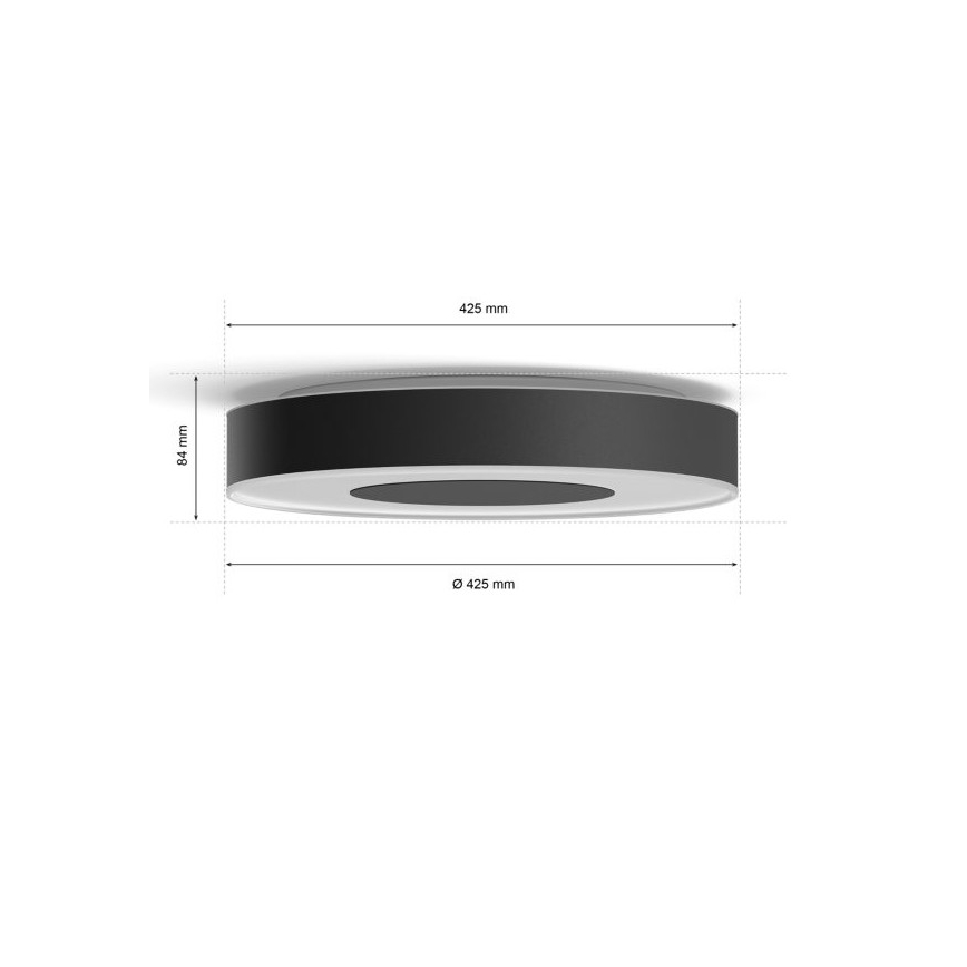 Philips - LED RGB диммируемый потолочный светильник Hue INFUSE, 52,5 Вт/230 В, 2000–6500 K, диаметр 425 мм, черный