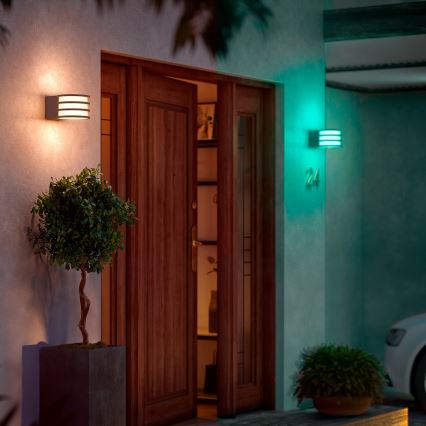 Philips - светодиодный RGB с регулировкой яркости наружный настенный светильник Hue LUCCA 1xE27/8,1Вт/230В 1000-20000K IP44
