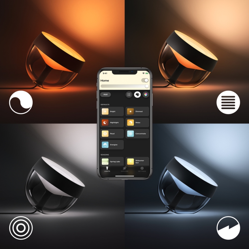 Philips - LED Настільна лампа Hue IRIS LED/10W/230V чорний