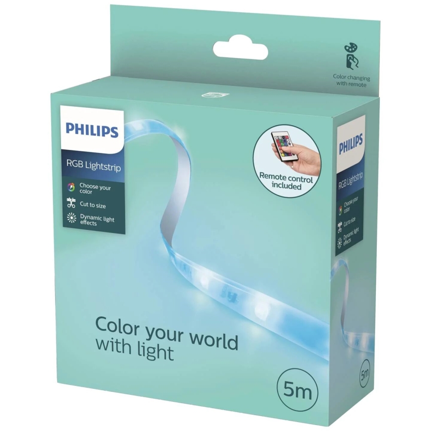Philips - LED RGBW Регулируемая лента 5м LED/12W/230V + Дистанционный пульт