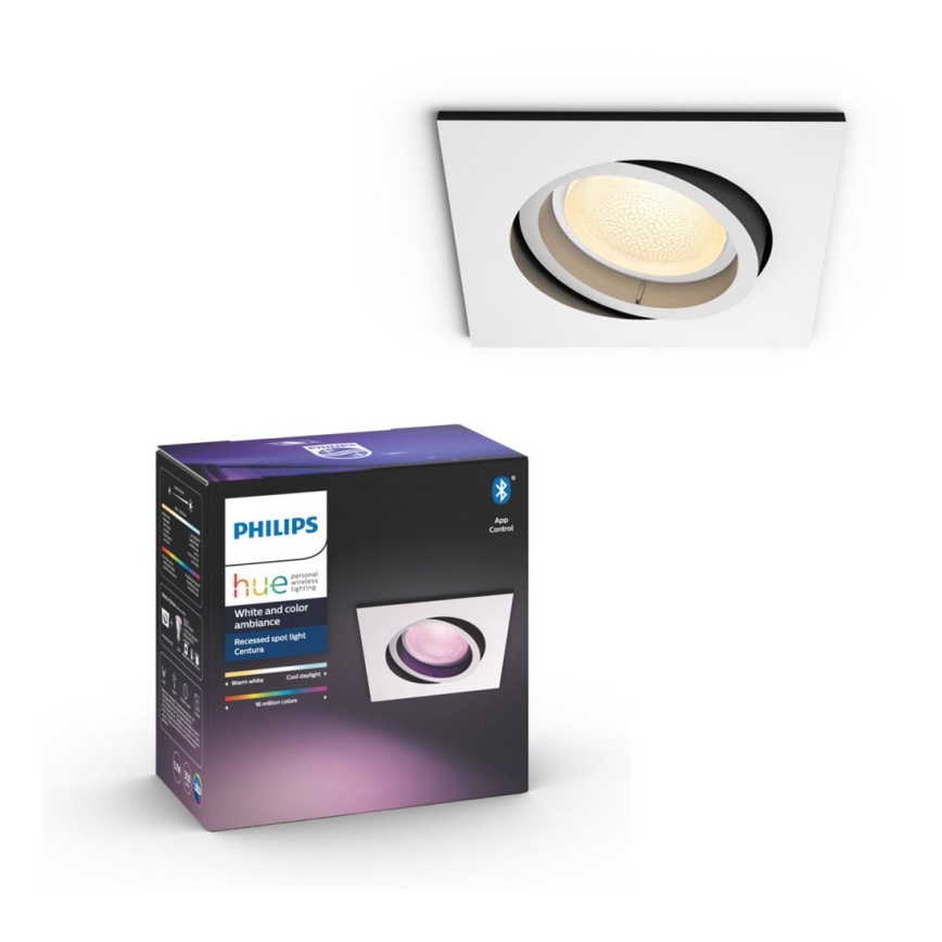Philips - LED RGB Стельовий вбудований світильник з регулюванням яскравості Hue CENTURA 1xGU10/5,7W/230V