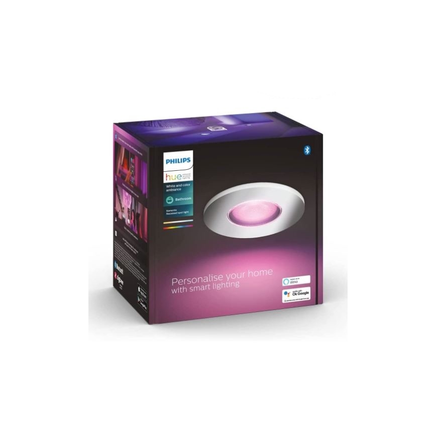 Philips - LED RGB Світильник для ванної з регулюванням яскравості Hue XAMENTO 1xGU10/5,7W/230V IP44 2000-6500K
