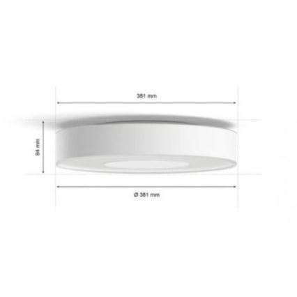 Philips - LED RGB Світильник для ванної з регулюванням яскравості Hue XAMENTO LED/33,5W/230V IP44 діаметр 381 мм 2000-6500K