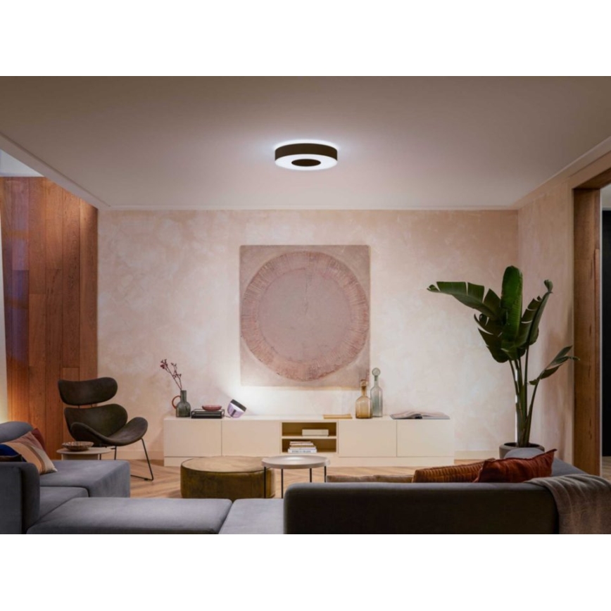Philips - RGB LED стельовий світильник з регульованою яскравістю Hue INFUSE LED/33,5W/230V 2000-6500K діам. 381 мм чорний