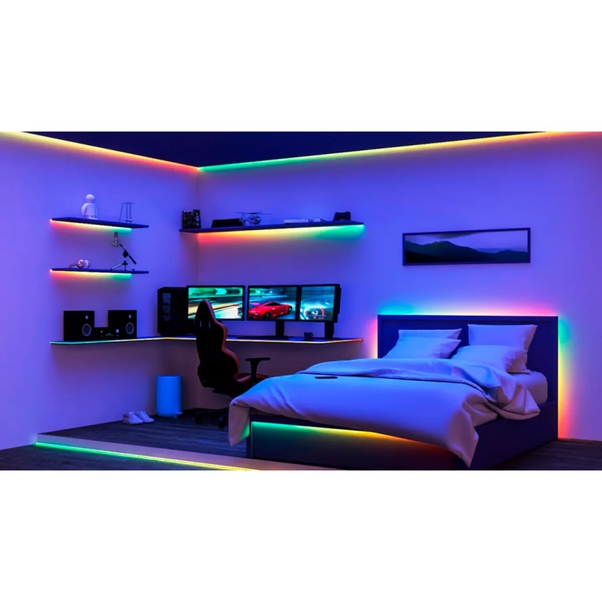 Philips - RGBIC димована світлодіодна стрічка SMART STRIP 4 м, 12 Вт/230 В, 2700–6500K, Wi-Fi