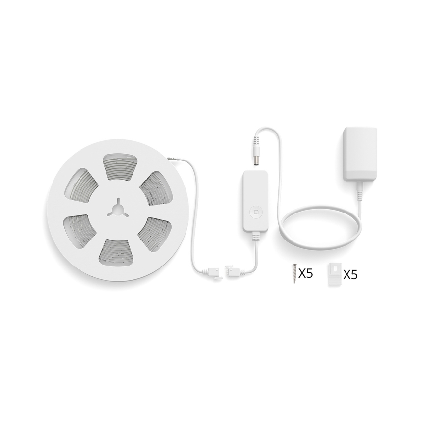Philips - RGBIC димована світлодіодна стрічка SMART STRIP 4 м, 12 Вт/230 В, 2700–6500K, Wi-Fi