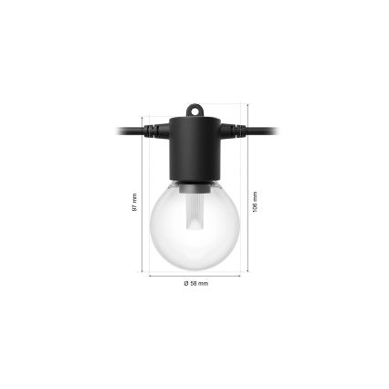 Philips - LED RGBW диммируемая уличная гирлянда Hue FESTAVIA 20xLED 14m IP65