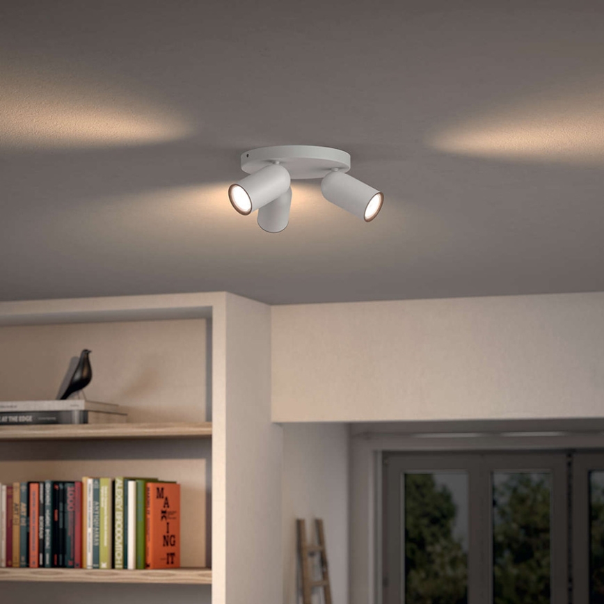 Philips - Светодиодный RGBW диммируемый точечный светильник PONGEE 3xGU10/4,8 Вт/230 В 3000 К белый + пульт дистанционного управления