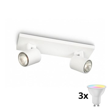 Philips - LED RGBW диммируемый точечный светильник RUNNER 2xGU10/6,5W/230V 2700-6500K белый