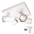 Philips - LED RGBW диммируемый точечный светильник RUNNER 4xGU10/6,5W/230V 2700-6500K белый