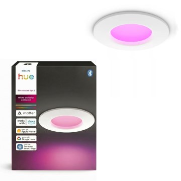 Philips - LED RGBW Диммируемый встраиваемый потолочный светильник для ванной Hue SLIM LED/8,3W/230V 1000-20000K белый IP44
