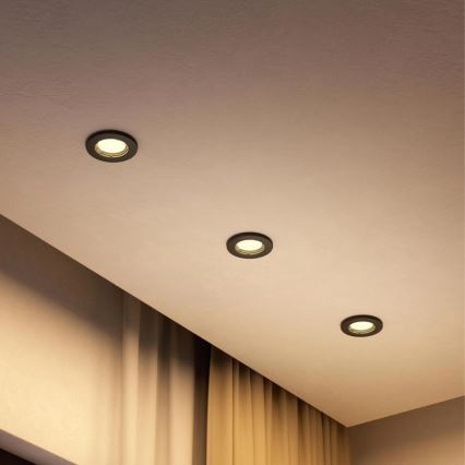 Philips - Диммируемый LED RGBW встраиваемый потолочный светильник PERIDOT 1xGU10/6,5W/230V 2700-6500K черный