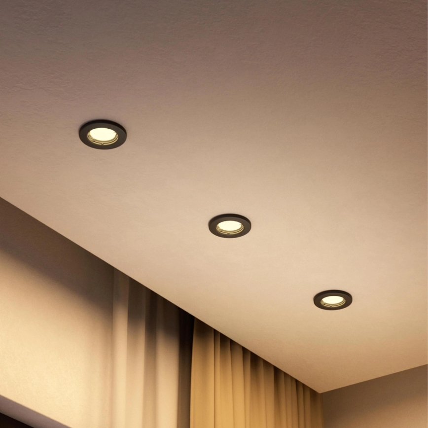 Philips - Диммируемый LED RGBW встраиваемый потолочный светильник PERIDOT 1xGU10/6,5W/230V 2700-6500K черный