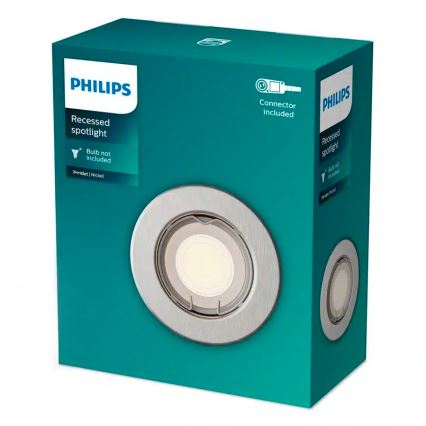Philips - встраиваемый потолочный светильник LED RGBW PERIDOT, диммируемый, 1xGU10/6W/230V, серебристый + пульт дистанционного управления