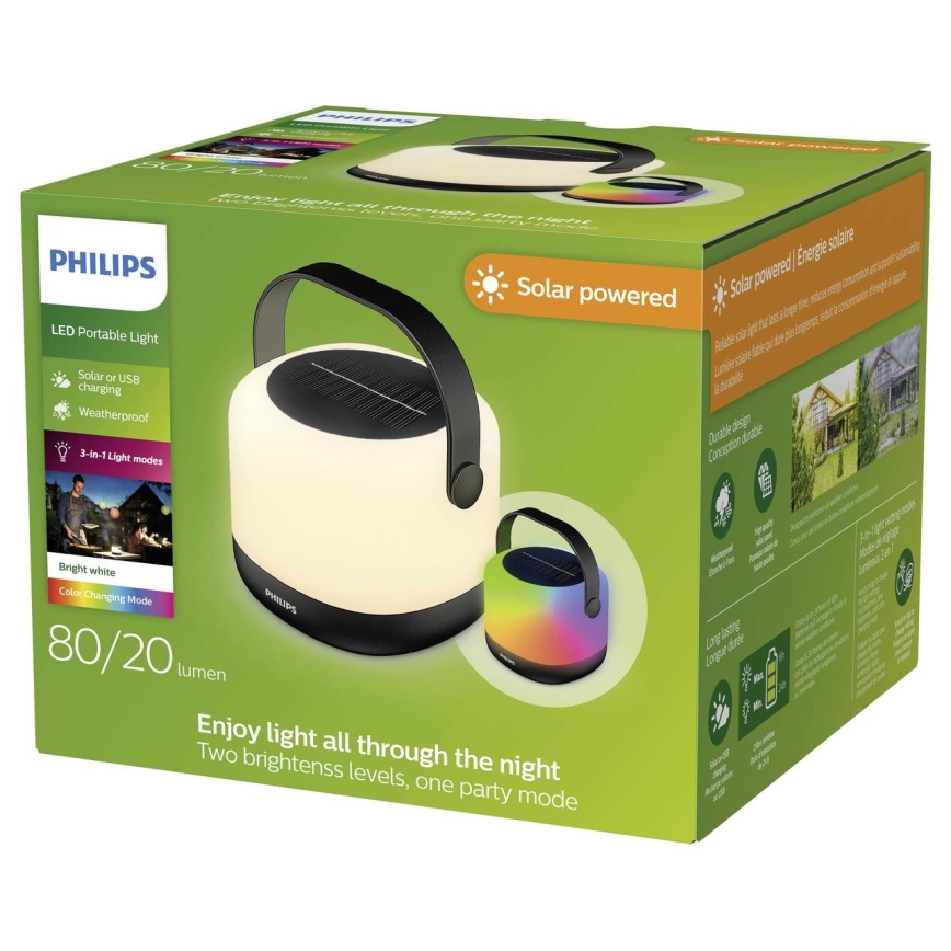 Philips - Світлодіодна RGBW регульована сонячна портативна лампа ALULA LED/1,2W/5V 1200 mAh IP44