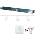 Philips - LED RGBW димований точковий світильник для трекової системи EASYLINK HUE 3xGU10/4,7W/230V 2200-6500K 1m білий + Hue bridge