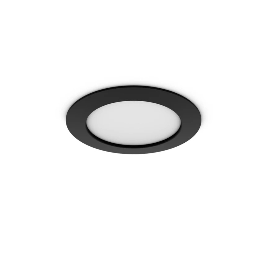 Philips - LED RGBW димований вбудований стельовий світильник для ванної кімнати Hue SLIM LED/12W/230V 1000-20000K чорний IP44