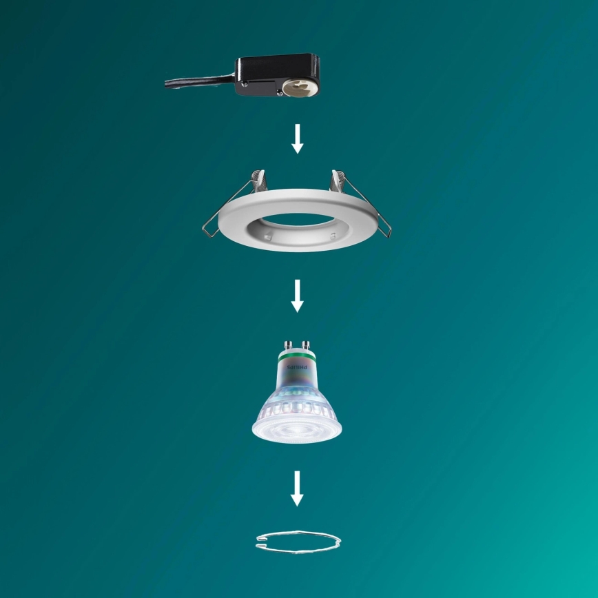 Philips - LED RGBW з регулюванням яскравості вбудований точковий світильник PERIDOT 1xGU10/6W/230V білий + пульт дистанційного керування