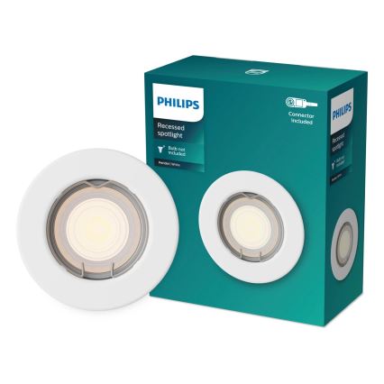 Philips - LED RGBW з регулюванням яскравості вбудований точковий світильник PERIDOT 1xGU10/6W/230V білий + пульт дистанційного керування