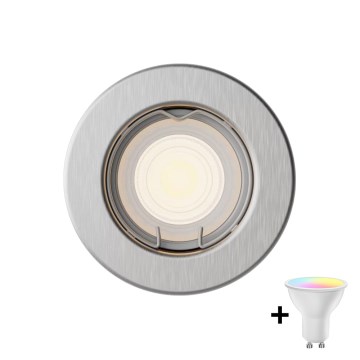 Philips - LED RGBW регульований вбудований світильник PERIDOT 1xGU10/6,5W/230V 2700-6500K сріблястий