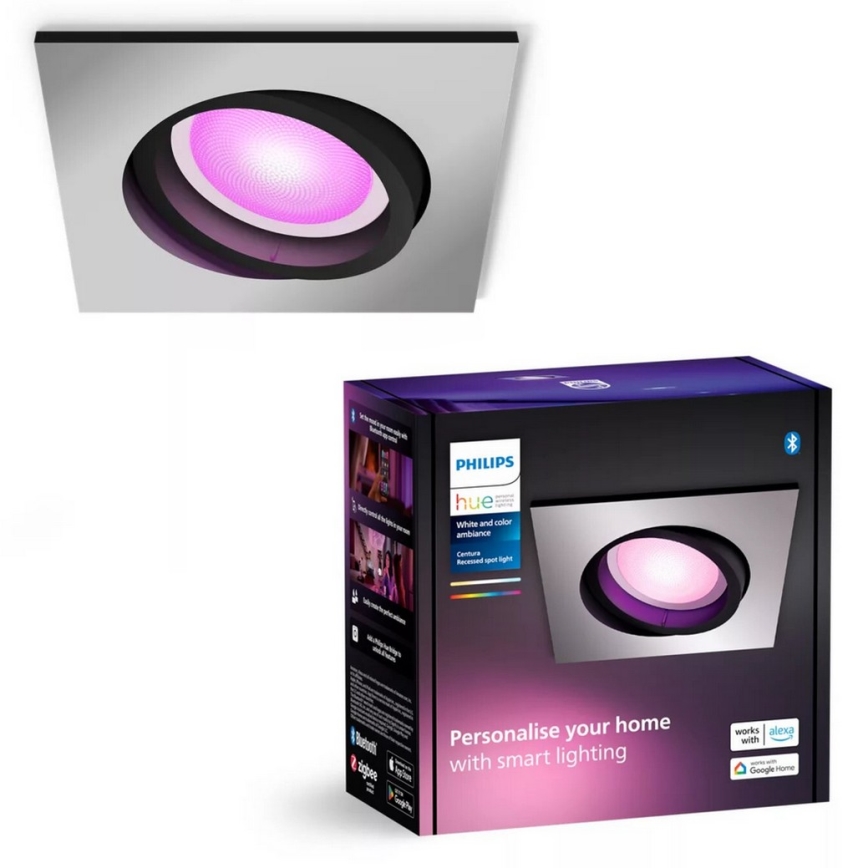 Philips - LED RGBW Стельовий вбудований світильник з регулюванням яскравості Hue CENTURA 1xGU10/4,2W/230V 2000-6500K