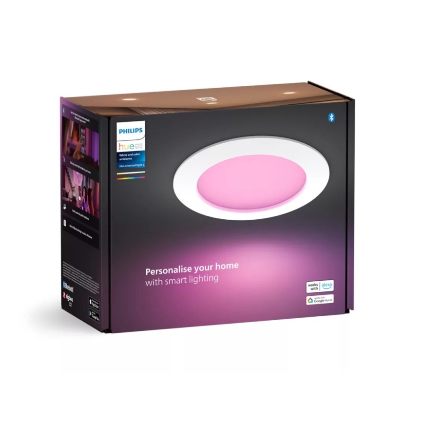 Philips - LED RGBW Вбудований стельовий світильник для ванної з регулюванням яскравості Hue SLIM LED/12W/230V IP44 2200-6500K