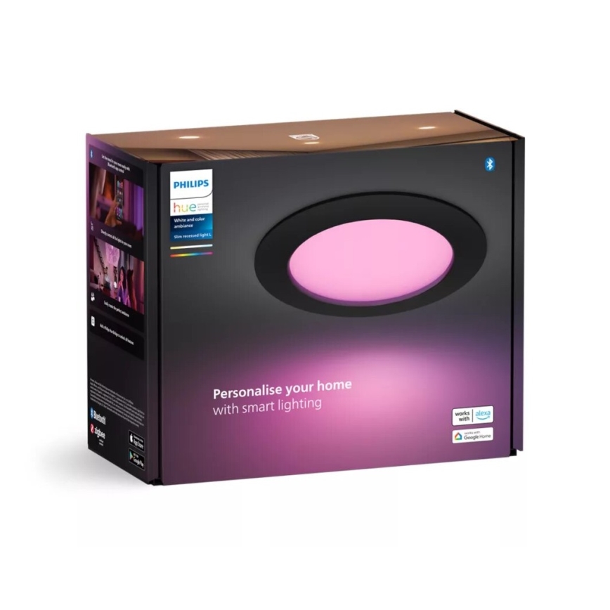 Philips - LED RGBW Вбудований стельовий світильник для ванної з регулюванням яскравості Hue SLIM LED/12W/230V IP44 2200-6500K