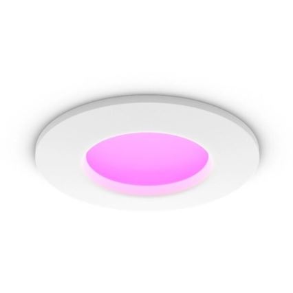 Philips - LED RGBW Вбудований стельовий світильник для ванної з регулюванням яскравості Hue SLIM LED/8,3W/230V 2000-6500K IP44 білий