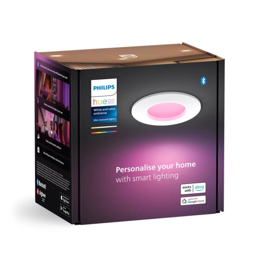 Philips - LED RGBW Вбудований стельовий світильник для ванної з регулюванням яскравості Hue SLIM LED/8,3W/230V 2000-6500K IP44 білий
