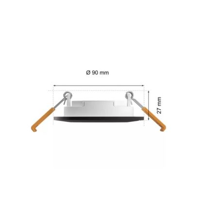 Philips - LED RGBW Вбудований стельовий світильник для ванної з регулюванням яскравості Hue SLIM LED/8,3W/230V 2000-6500K IP44 чорний