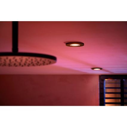 Philips - LED RGBW Вбудований стельовий світильник для ванної з регулюванням яскравості Hue XAMENTO 1xGU10/4,2W/230V 2000-6500K IP44
