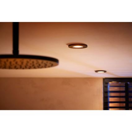 Philips - LED RGBW Вбудований стельовий світильник для ванної з регулюванням яскравості Hue XAMENTO 1xGU10/4,2W/230V 2000-6500K IP44